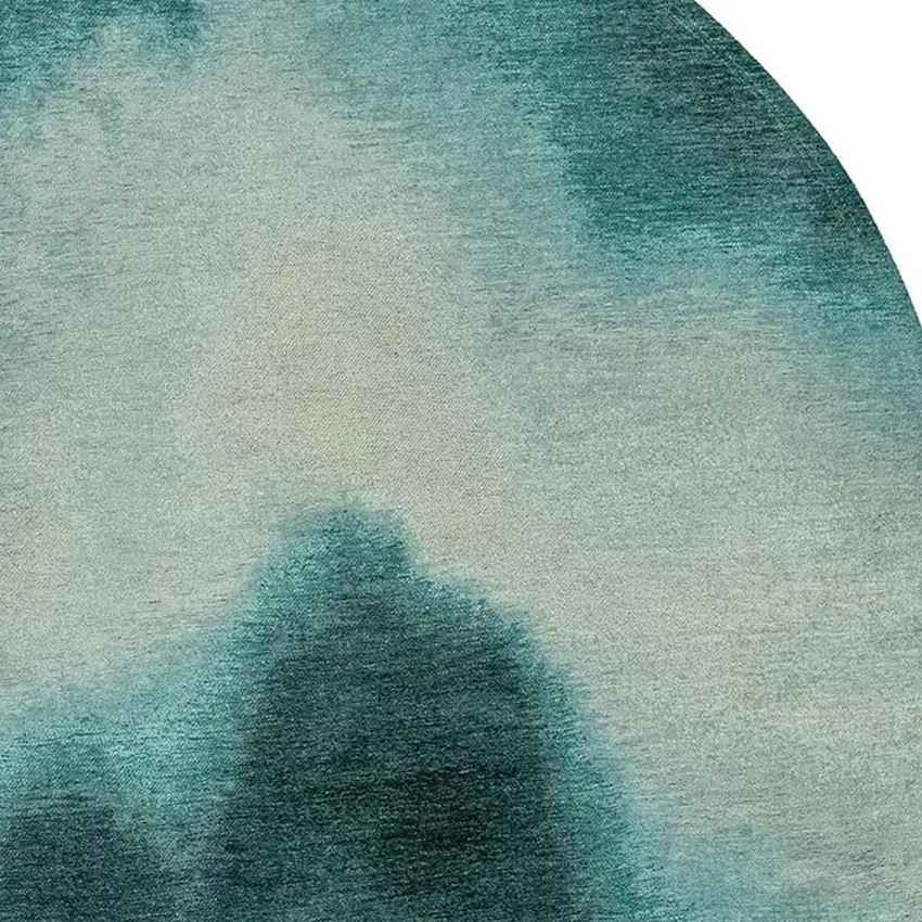 Blue And White Abstract Washable Area Rug With UV Protection Photo 3