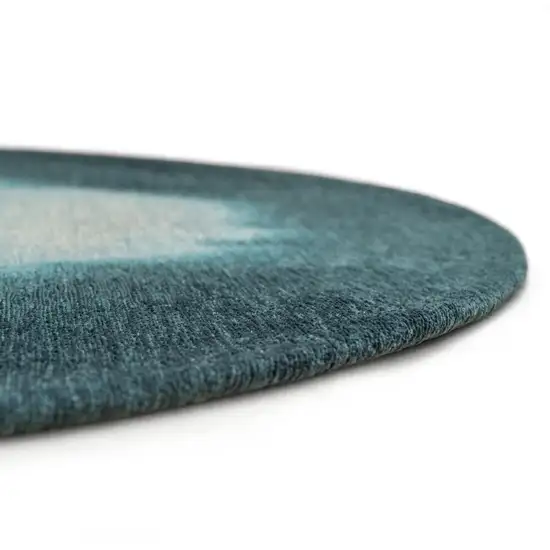 Blue And White Abstract Washable Area Rug With UV Protection Photo 8