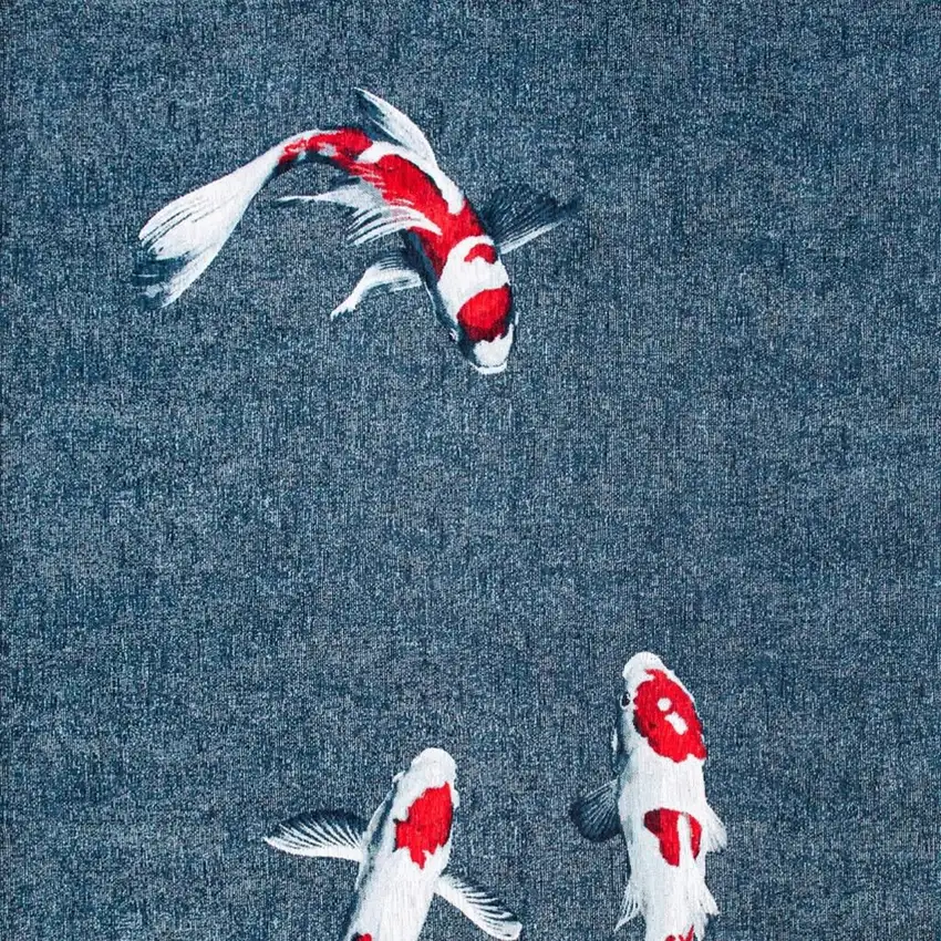 Blue And White Abstract Washable Area Rug Photo 4