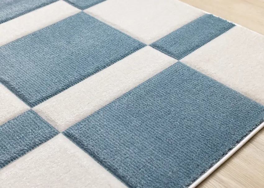 Blue And White Geometric Area Rug Photo 8