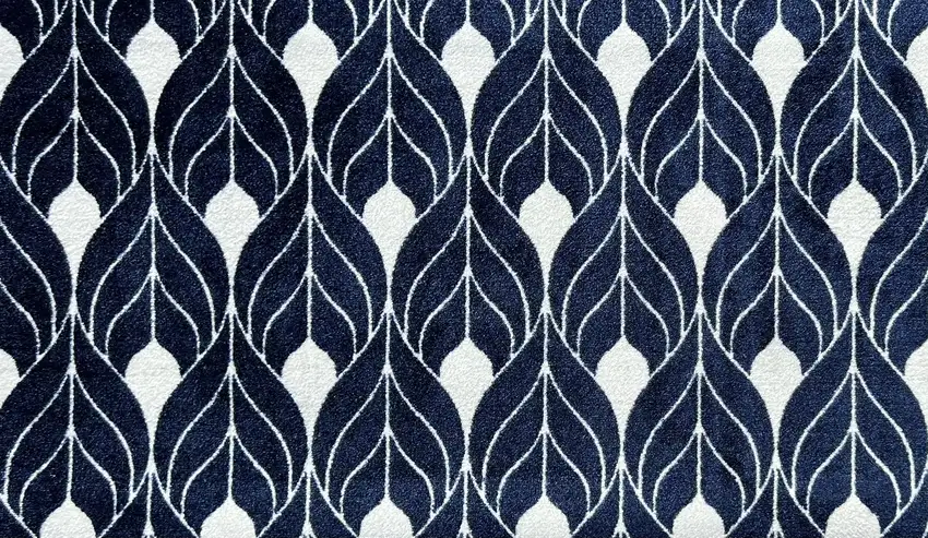 Blue And White Geometric Washable Area Rug With UV Protection Photo 2