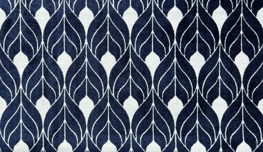 Blue And White Geometric Washable Area Rug With UV Protection Photo 4