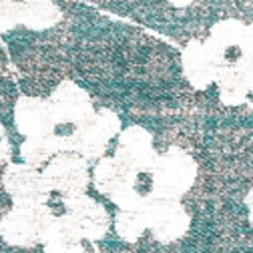 Blue And White Oriental Washable Area Rug With UV Protection Photo 3