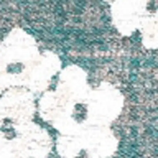 Blue And White Oriental Washable Area Rug With UV Protection Photo 2