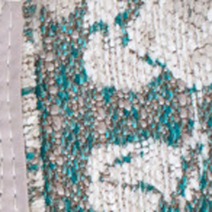 Blue And White Oriental Washable Area Rug With UV Protection Photo 7