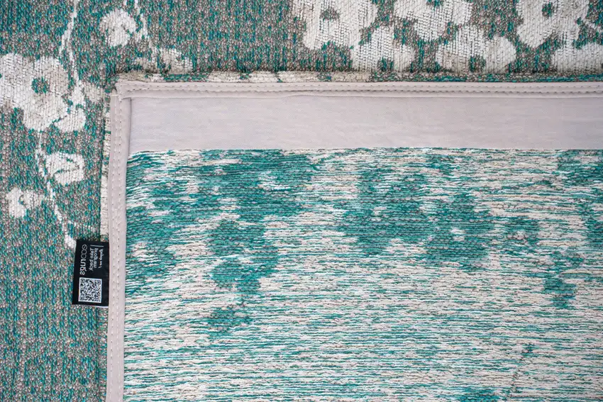 Blue And White Oriental Washable Area Rug With UV Protection Photo 8