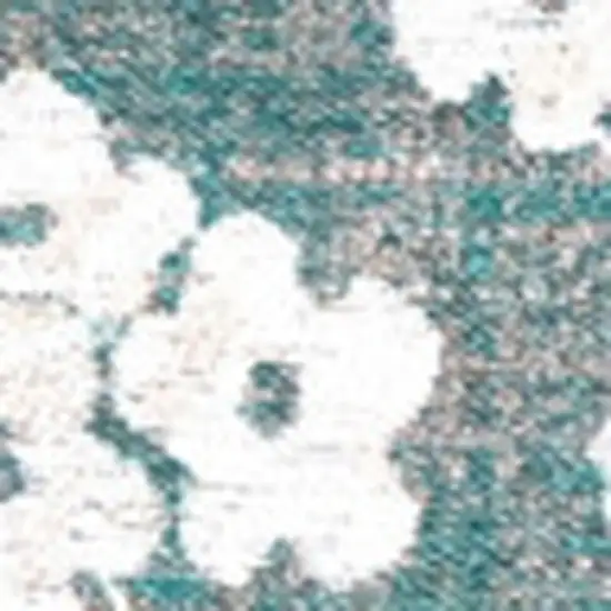 Blue And White Oriental Washable Area Rug With UV Protection Photo 3