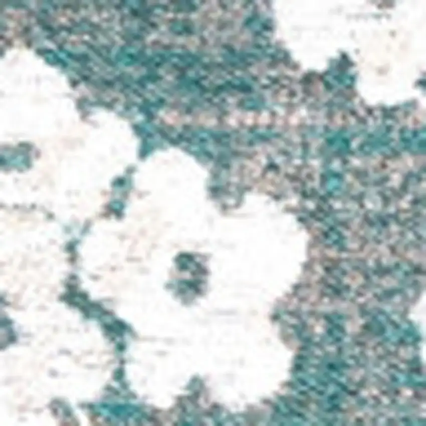 Blue And White Oriental Washable Area Rug With UV Protection Photo 3