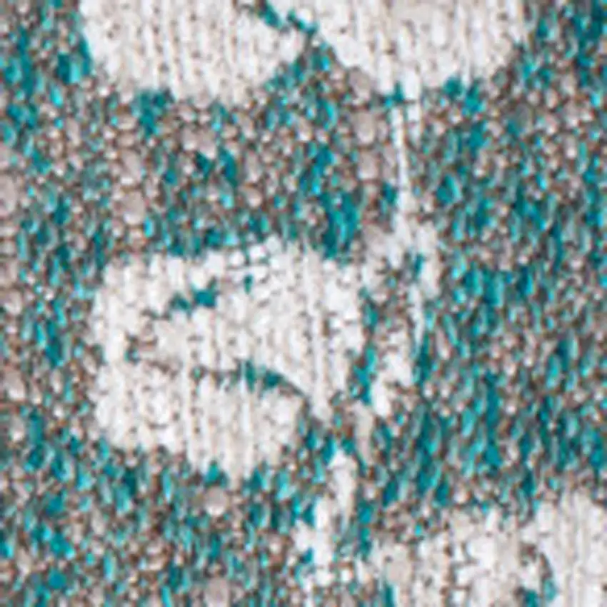 Blue And White Oriental Washable Area Rug With UV Protection Photo 7