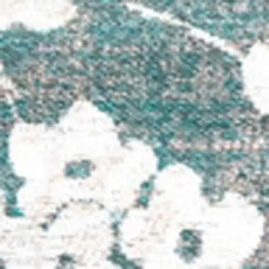 Blue And White Oriental Washable Area Rug With UV Protection Photo 3