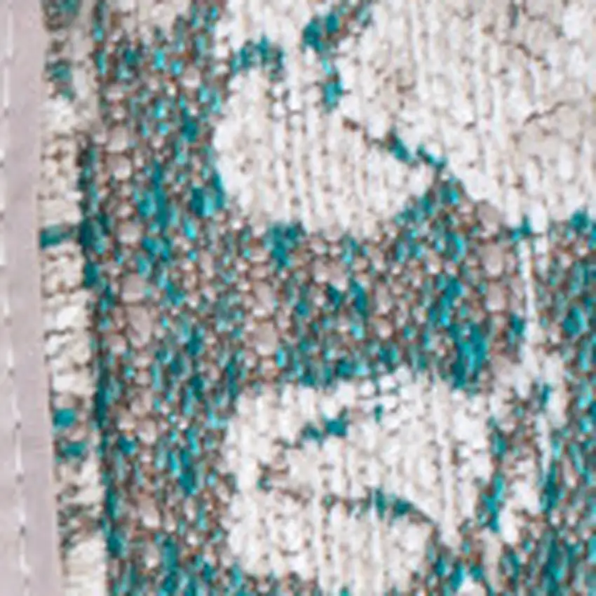 Blue And White Oriental Washable Area Rug With UV Protection Photo 7