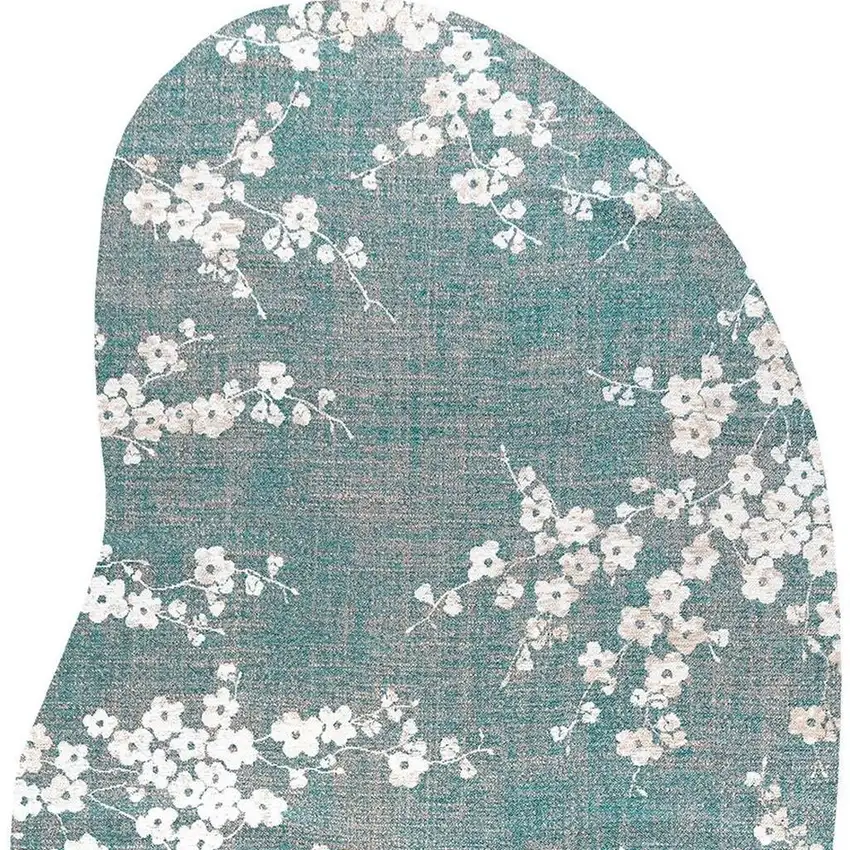 Blue And White Oriental Washable Area Rug With UV Protection Photo 4