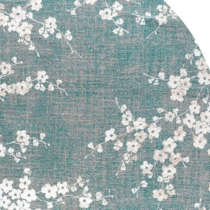 Blue And White Oriental Washable Area Rug With UV Protection Photo 2