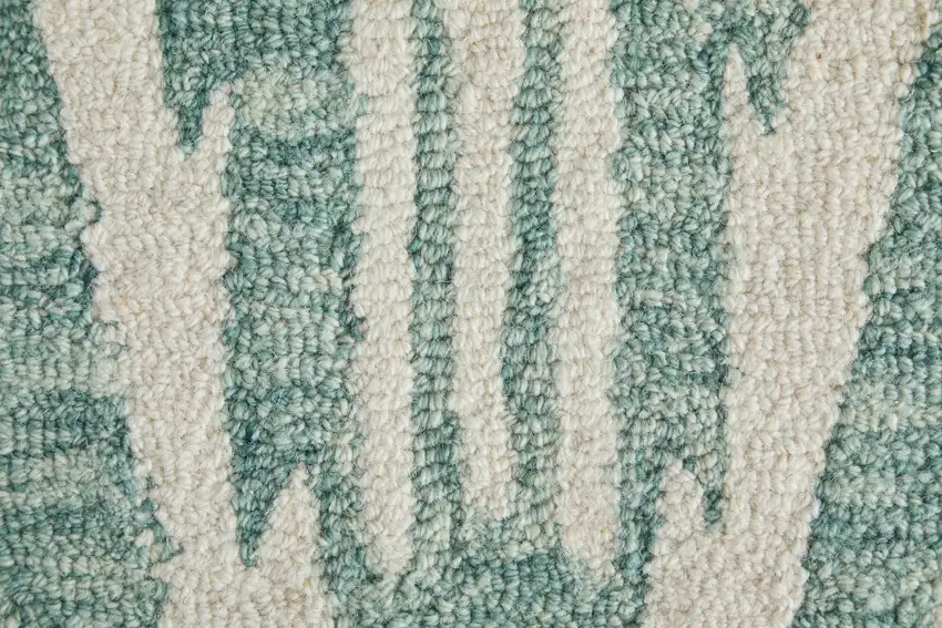 Blue And White Wool Chevron Hand Tufted Area Rug Photo 9