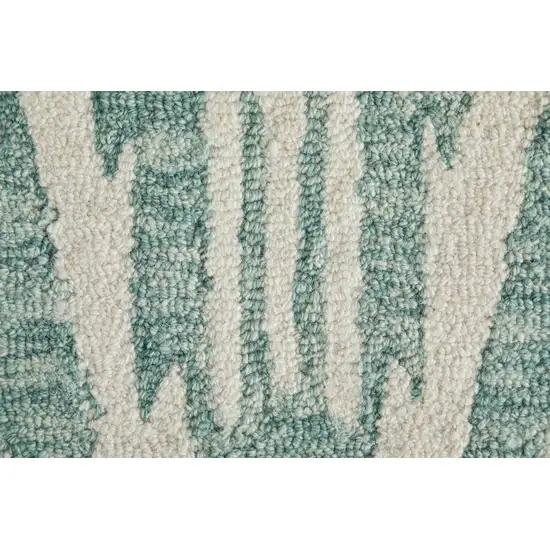 Blue And White Wool Chevron Hand Tufted Area Rug Photo 9