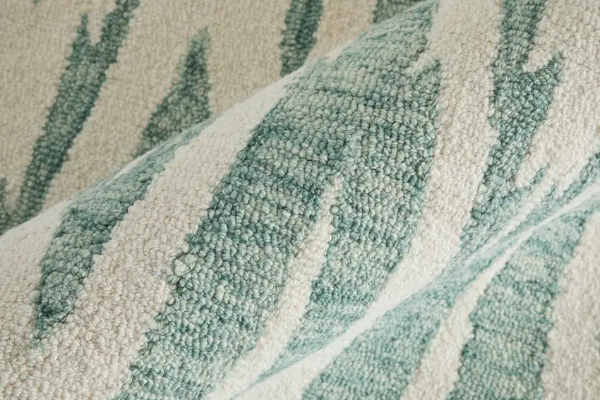 Blue And White Wool Chevron Hand Tufted Area Rug Photo 8