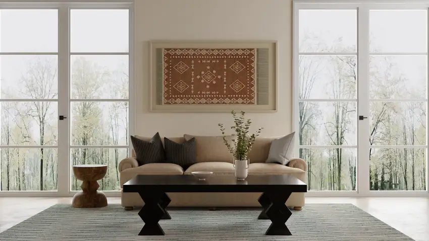 Blue And White Wool Chevron Hand Tufted Area Rug Photo 6