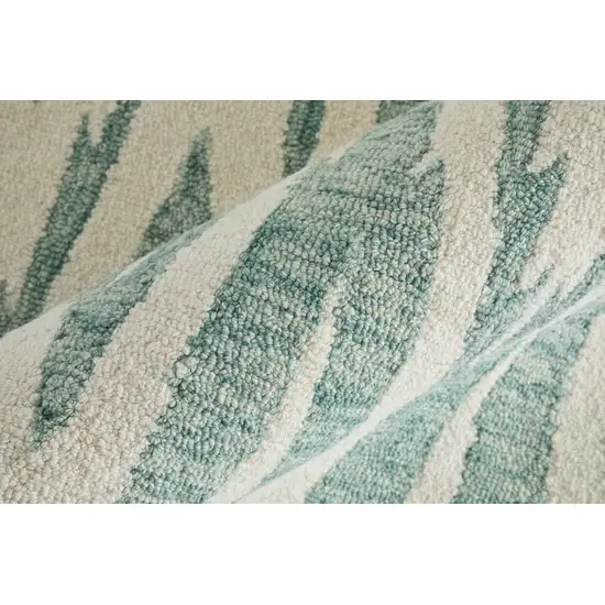 Blue And White Wool Chevron Hand Tufted Area Rug Photo 8