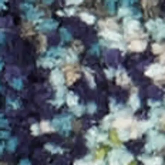 2' X 8' Blue And Yellow Abstract Power Loom Non Skid Runner Rug Photo 1