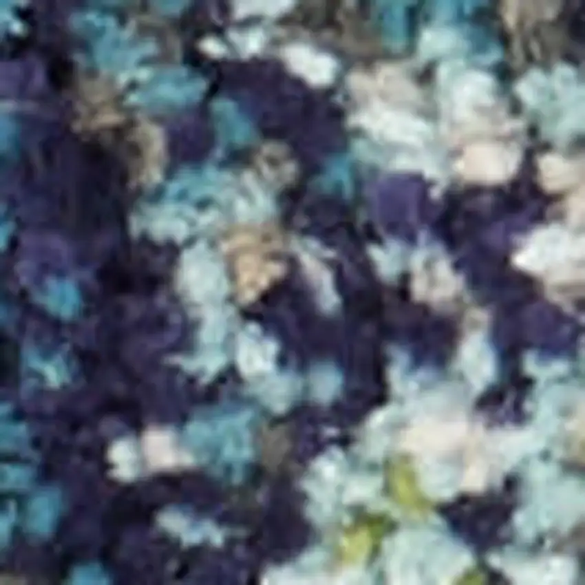 2' X 8' Blue And Yellow Abstract Power Loom Non Skid Runner Rug Photo 1