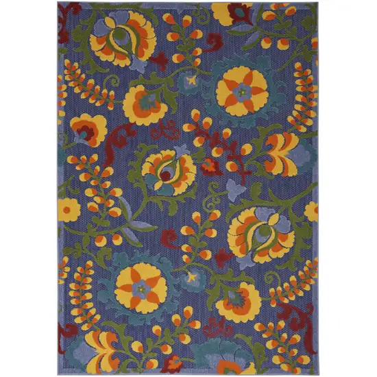 Blue Yellow And Green Indoor Outdoor Area Rug Photo 3