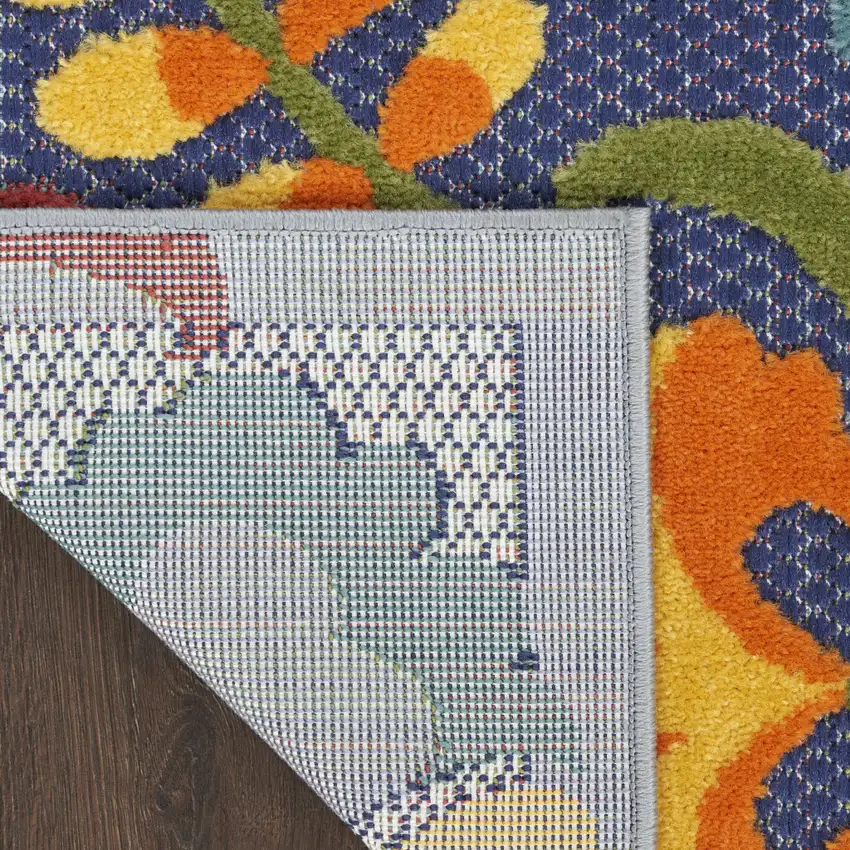 Blue Yellow And Green Indoor Outdoor Area Rug Photo 8