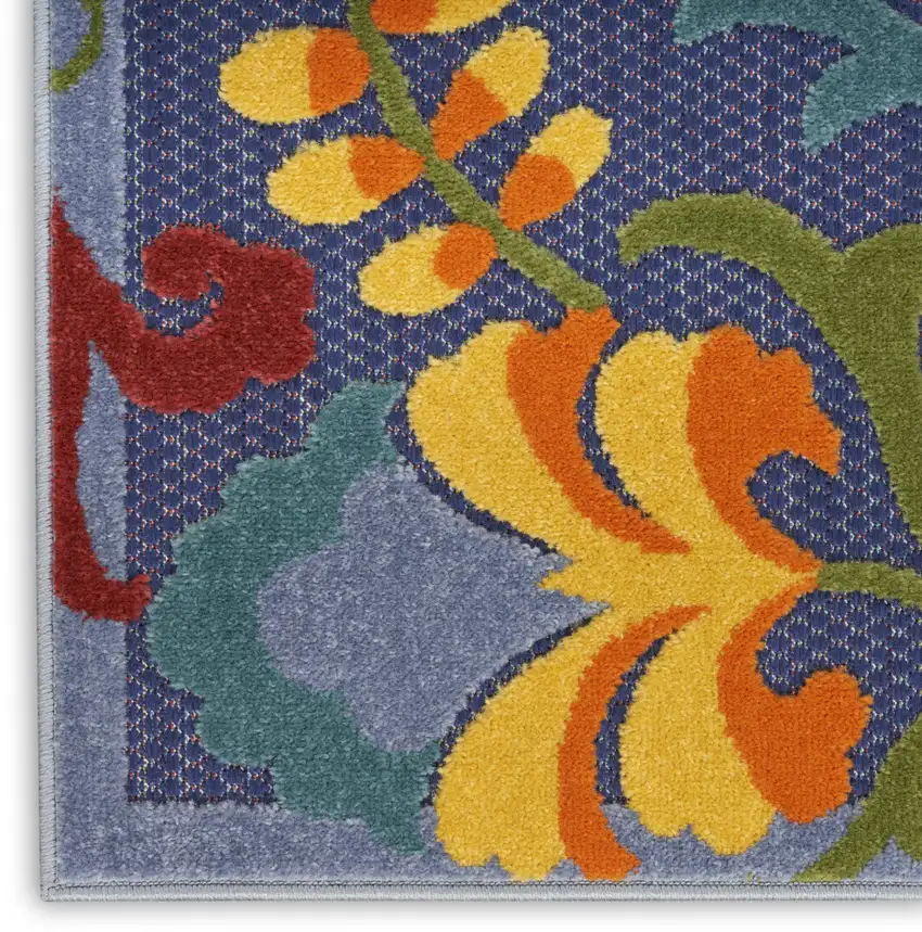 Blue Yellow And Green Indoor Outdoor Area Rug Photo 4