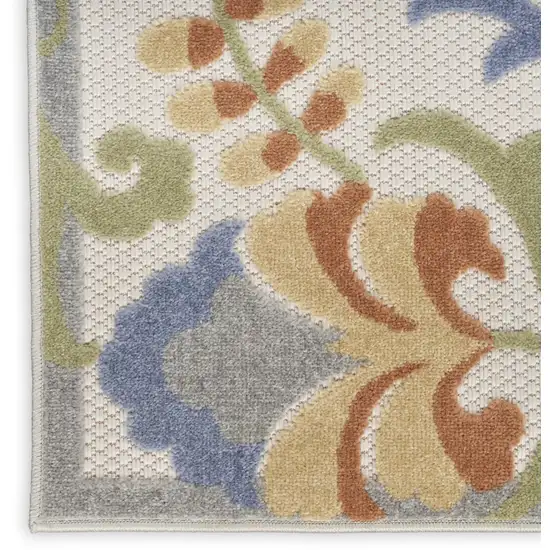 Ivory And Blue Indoor Outdoor Area Rug Photo 3