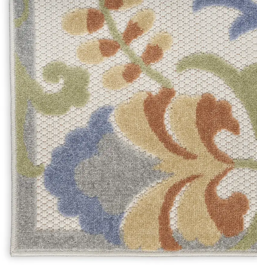 Ivory And Blue Indoor Outdoor Area Rug Photo 3