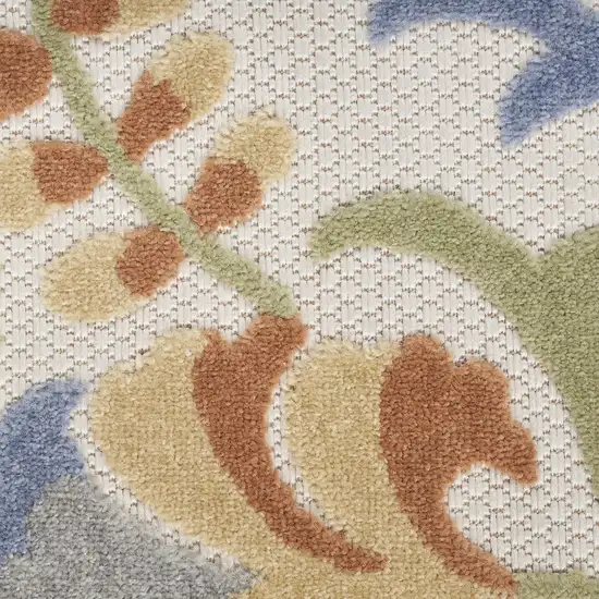 Ivory And Blue Indoor Outdoor Area Rug Photo 9