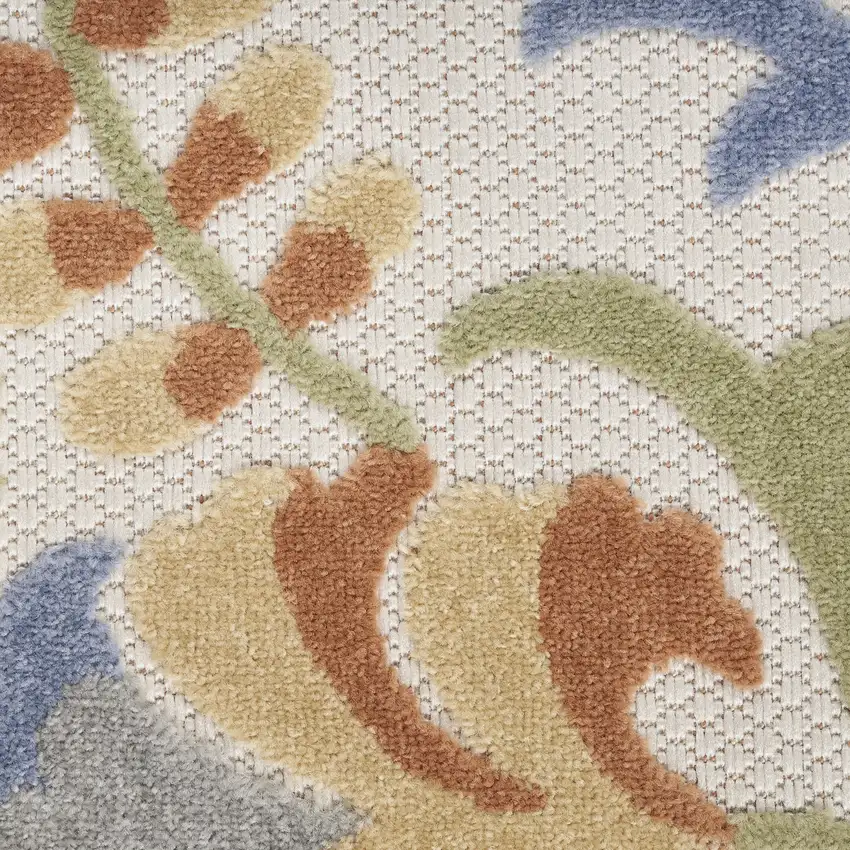 Ivory And Blue Indoor Outdoor Area Rug Photo 9