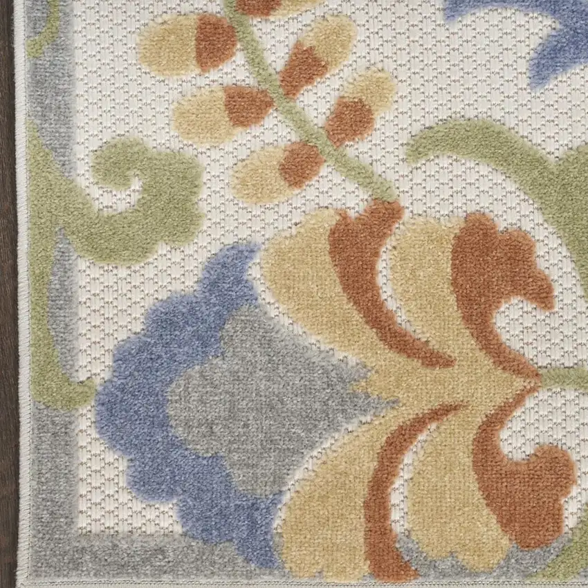 Ivory And Blue Indoor Outdoor Area Rug Photo 1