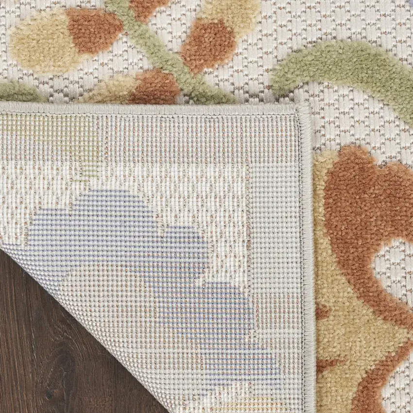 Ivory And Blue Indoor Outdoor Area Rug Photo 5