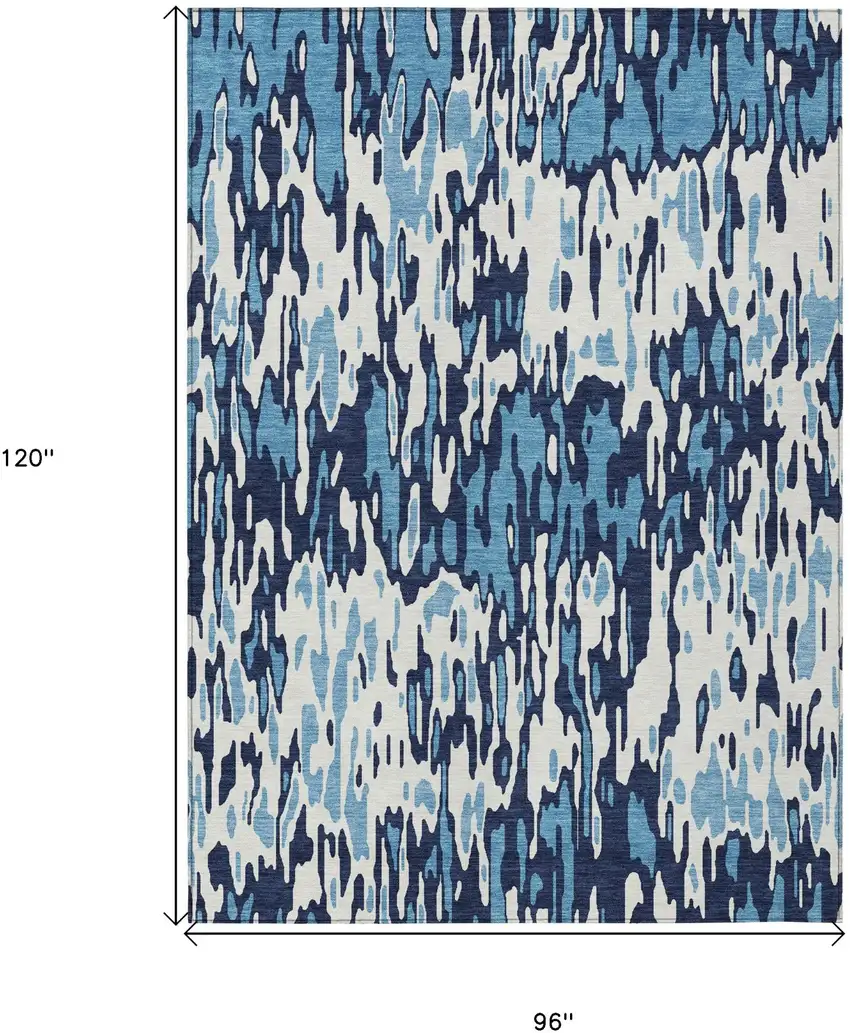 Blue Aqua And Ivory Striped Washable Indoor Outdoor Area Rug Photo 3