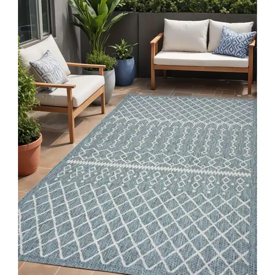 Blue And Gray Indoor Outdoor Area Rug Photo 2