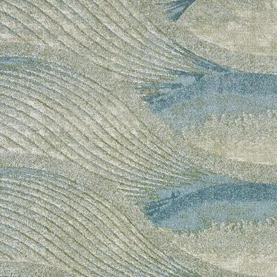 Beige Blue And Sage Abstract Area Rug Photo 5