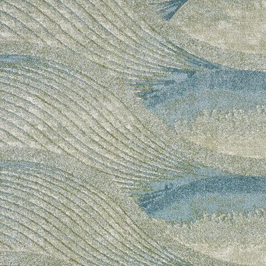 Beige Blue And Sage Abstract Area Rug Photo 5