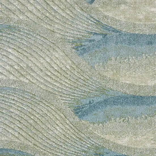 Beige Blue And Sage Abstract Area Rug Photo 6