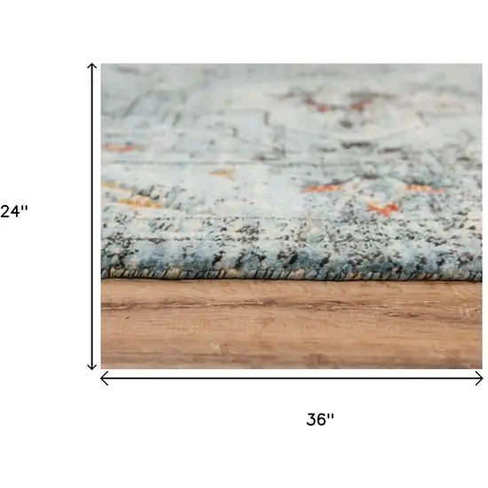 Blue Beige And Apricot New Zealand Lambs Wool Oriental Hand Carved Handmade Area Rug Photo 6