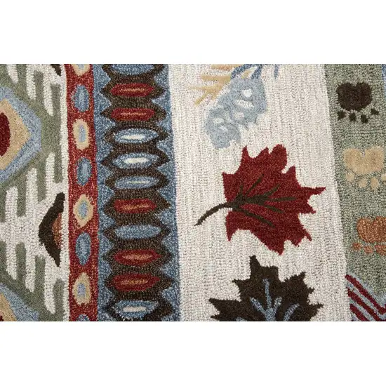 Blue Beige And Brown Wool Southwestern Hand Tufted Area Rug Photo 1