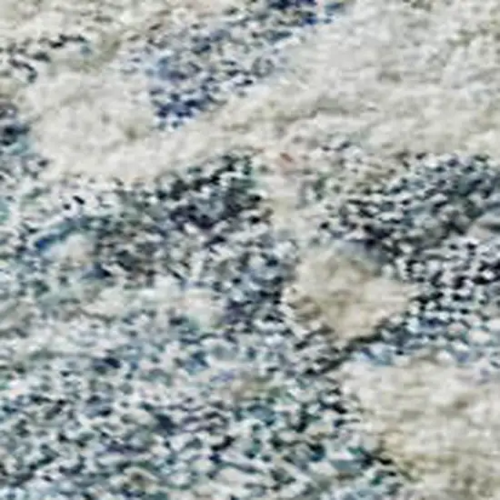 Blue Beige And Gold Abstract Washable Area Rug With UV Protection Photo 2