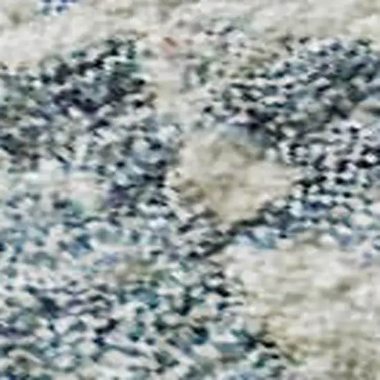 Blue Beige And Gold Abstract Washable Area Rug With UV Protection Photo 2