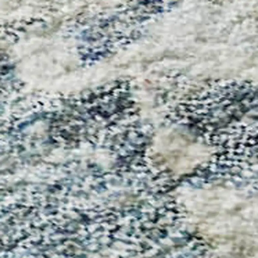 Blue Beige And Gold Abstract Washable Area Rug With UV Protection Photo 2