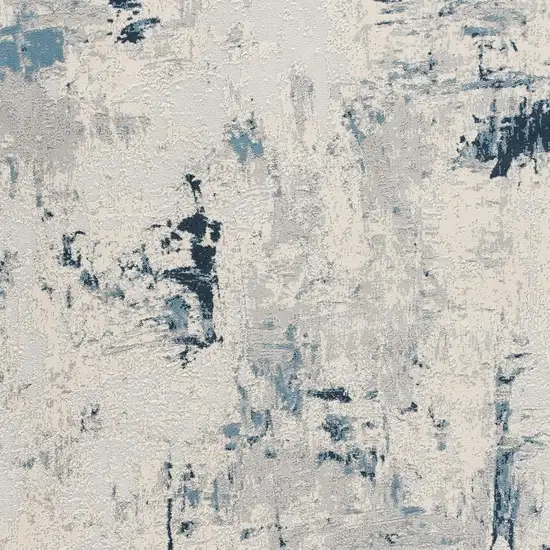 Blue Beige And Gray Abstract Area Rug Photo 4