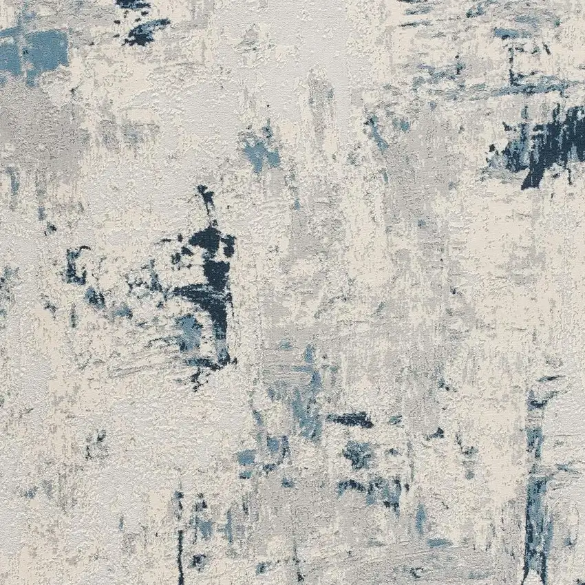 Blue Beige And Gray Abstract Area Rug Photo 4