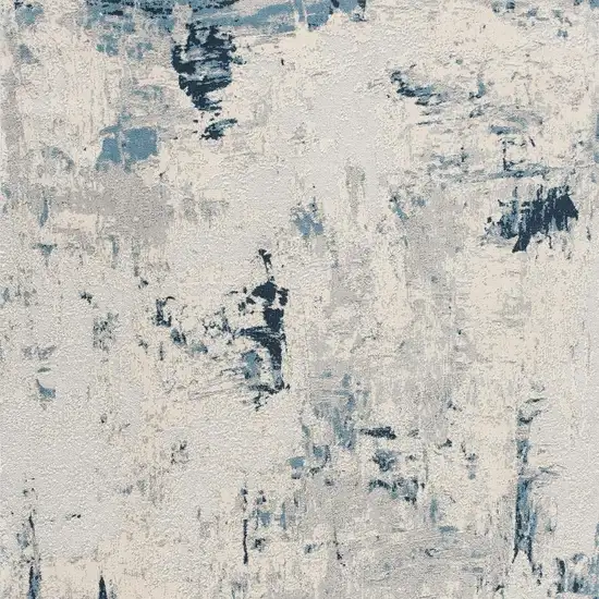 Blue Beige And Gray Abstract Area Rug Photo 5