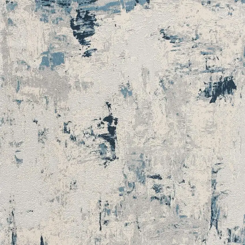 Blue Beige And Gray Abstract Area Rug Photo 5