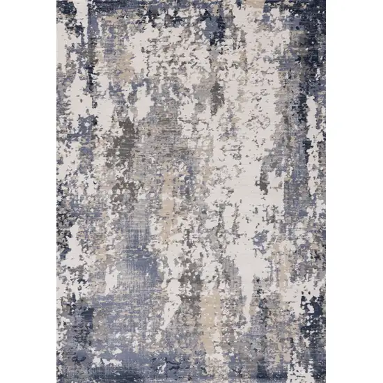Blue Beige And Gray Abstract Area Rug Photo 2