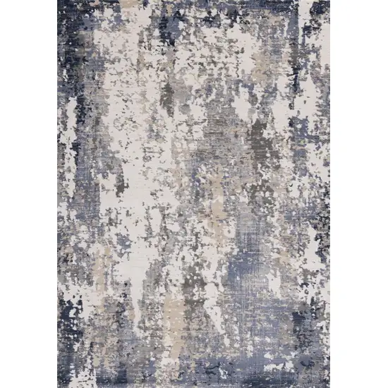 Blue Beige And Gray Abstract Area Rug Photo 4