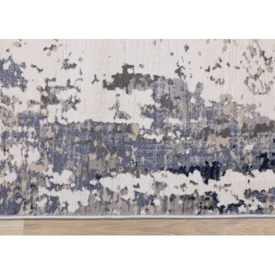 Blue Beige And Gray Abstract Area Rug Photo 9